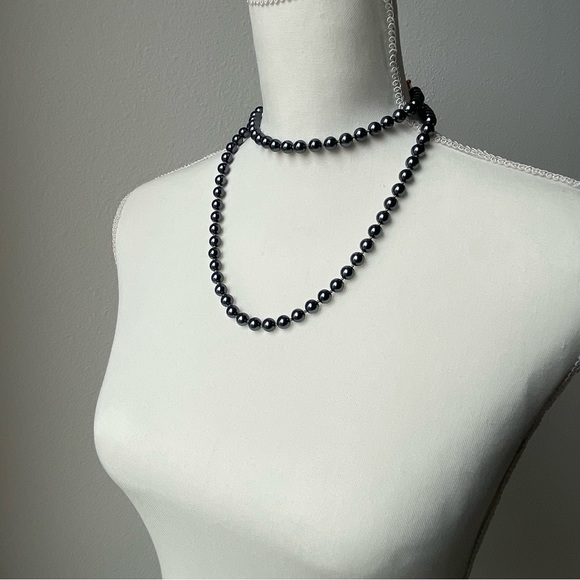 CAROLEE | Metallic Bead Hematite Color 36"-38" Gold Tone Chain Necklace | VTG - Picture 5 of 9